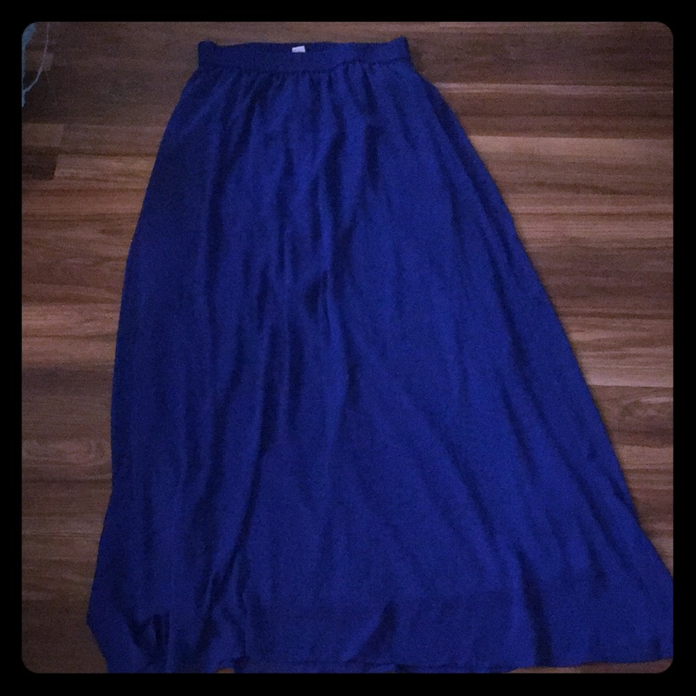 Old Navy Blue Chiffon Maxi Skirt